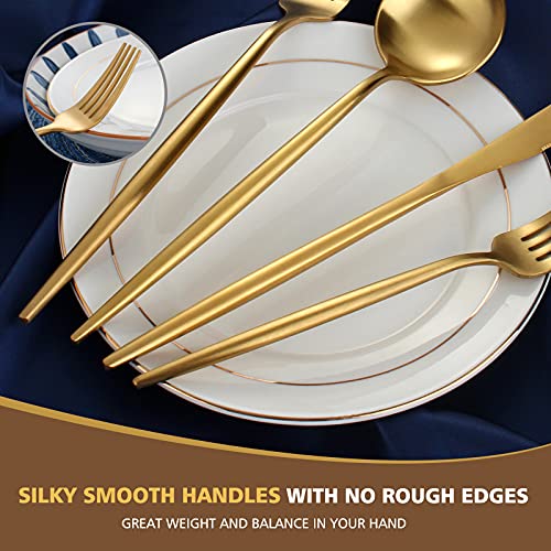Matte Gold Silverware Set (4 Count)
