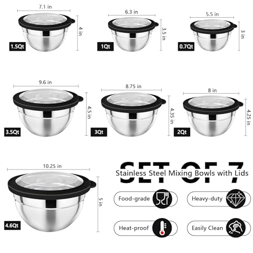 Mixing Bowl with Lid Set of 7