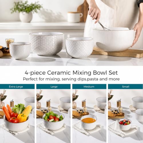 Ceramic Mixing Bowls Set of 4 (4 Count)