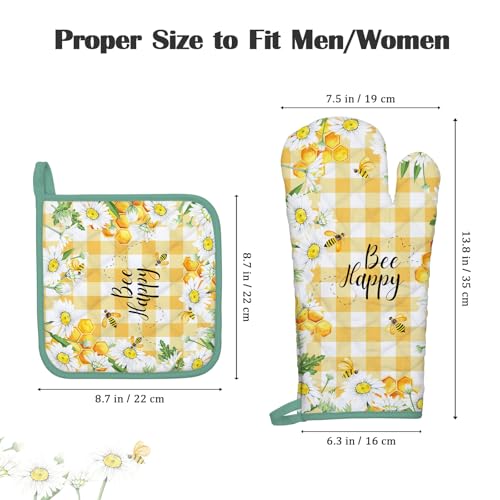 Bee Daisy Oven Mitts and Pot Holders Set (2 Count)