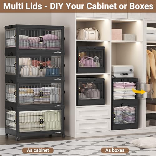 480Qt Stackable Storage Bins with 3 Lids (4 Count)