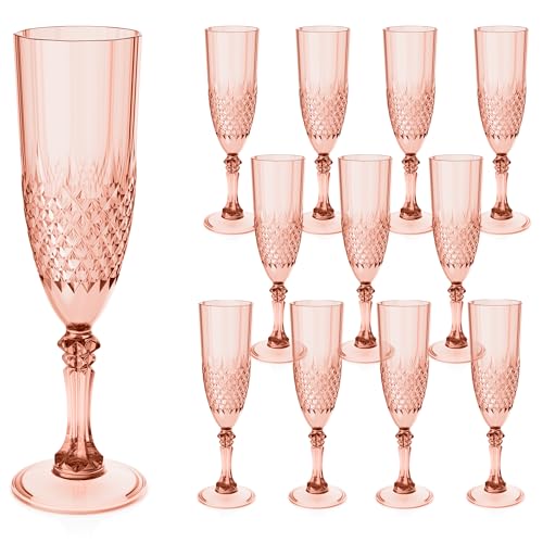 12 Pack Plastic Champagne Flutes (24 Count)