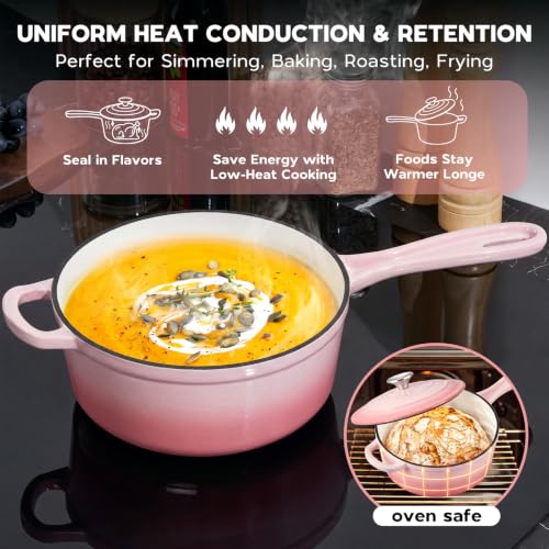 3QT Enameled Cast Iron Saucepan