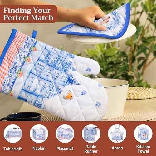 100% Cotton Oven Mitt & Pot Holder Set (2 Count)