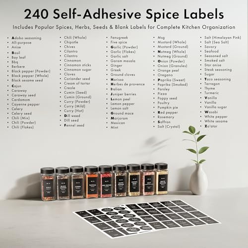 Glass Spice Jars with Label (24 Count)