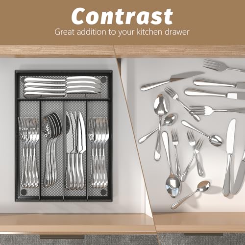 mesh silverware tray for drawer