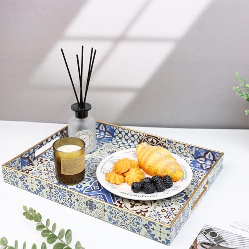 Decorative Serving Tray with Handles