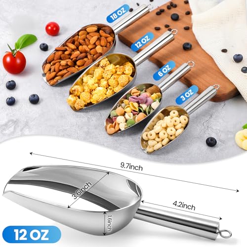 12oz Stainless Steel Ice Scoop for Freezer