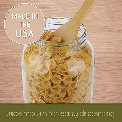 1 Gallon Glass Large Mason Jar Wide Mouth with Metal Airtight Lids (4 Count)