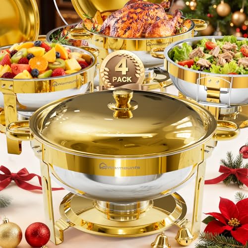Round Chafing Dishes for Buffet (4 Count)
