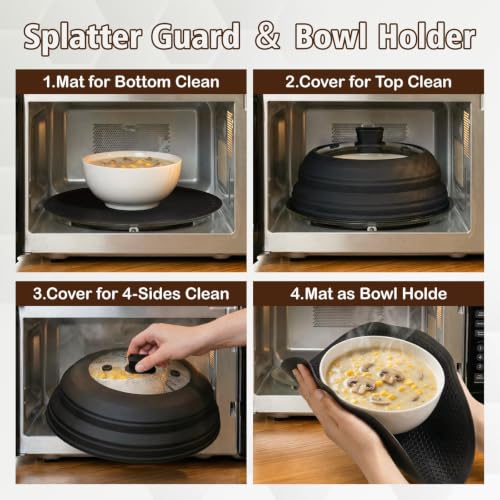 10.8 Inch Microwave Splatter Cover & Silicone Mat