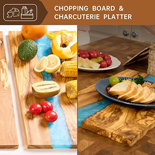 Italian Olive Wood luxury Cheese board with Resin