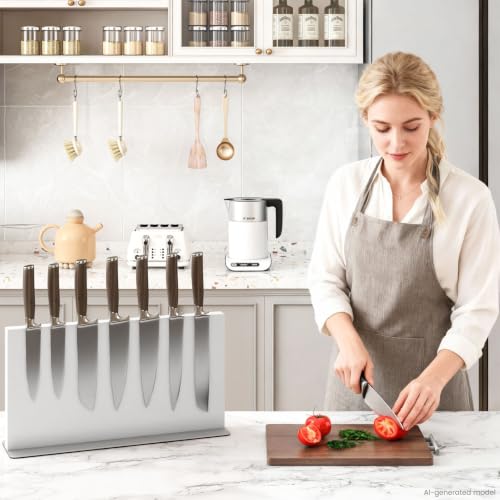 White Magnetic Knife Block Stainless Steel Magnetic Knife Holder