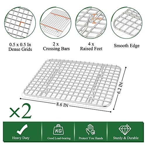 9 Inch Toaster Oven Pan Tray with Wire Rack