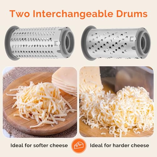 Patented Handheld Parmesan Cheese Grater with 2 Rotary Drums