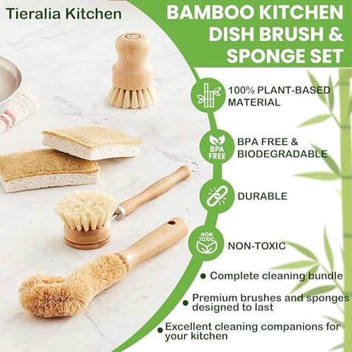 Bamboo Dish Brush Gift Set