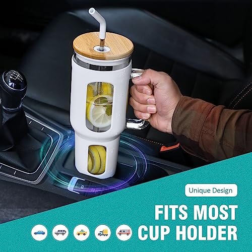 Glass Tumbler with Lid and Straw