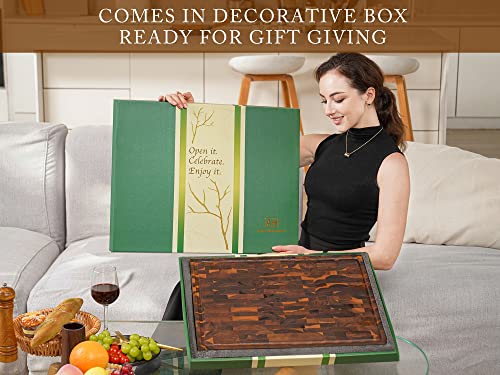 X Large Walnut Wood End Grain Cutting Board 20x15x2" Butcher Block