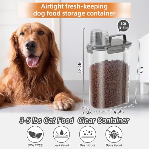 Airtight Small Cat Dog Pet Food Storage Containers BPA Free