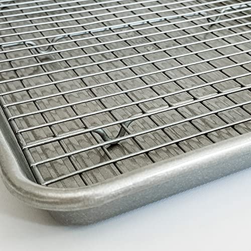 1607CR Bakeware Extra Large Sheet Baking Pan and Bakeable Nonstick Cooling Rack Set