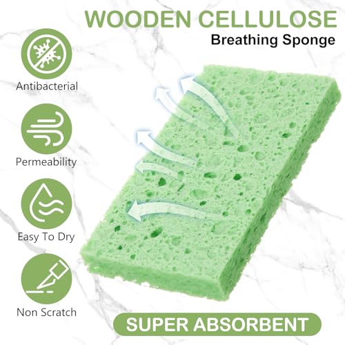 48 Pieces Compressed Wood Pulp Dish Sponges for Kitchen (48 Count)