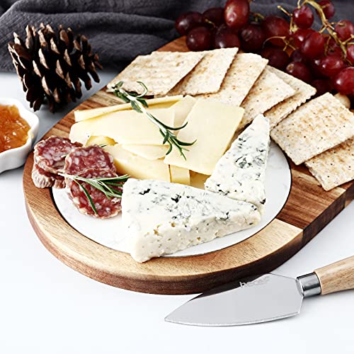 Oval Wooden Cheese Board Set
