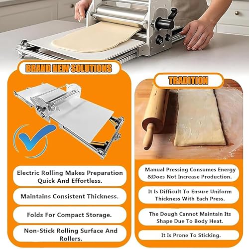 Manual Croissant and Puff Pastry Sheeter Professional Puff Pastry Machine for Bakery and Pastry