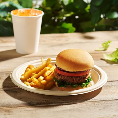 100% Compostable Paper Plates 150 Pack (150 Count)