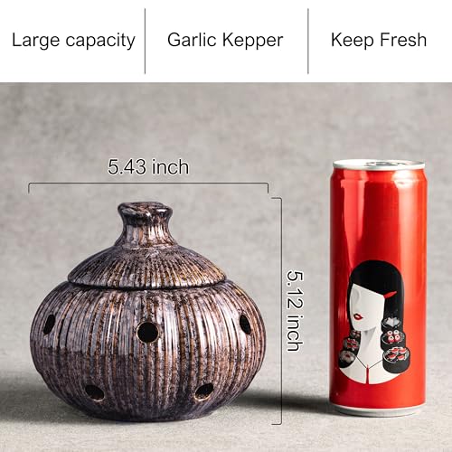Ceramic Garlic Keeper Jar and Lid