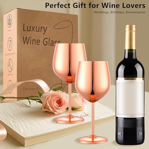 Unbreakable Stainless Steel Wine Glasses Set of 2 (2 Count)