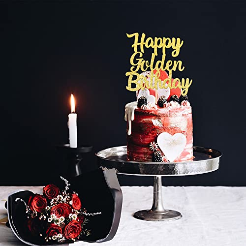 1 PCS Happy Golden Birthday Cake Topper