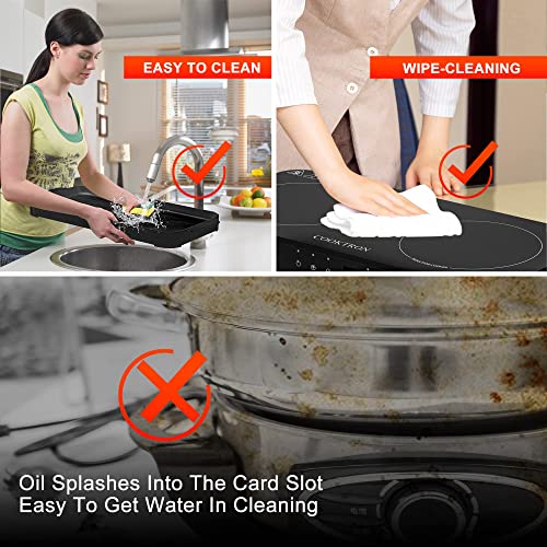 Portable Induction Cooktop 2 Burner with Griddle Pan