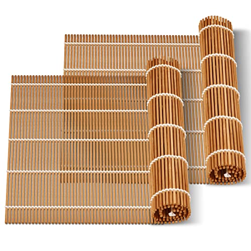 9.5"x9.5"Bamboo Sushi Rolling Mat (2 Count)