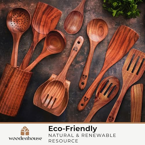 Wooden Spoons for Cooking (12 Count)