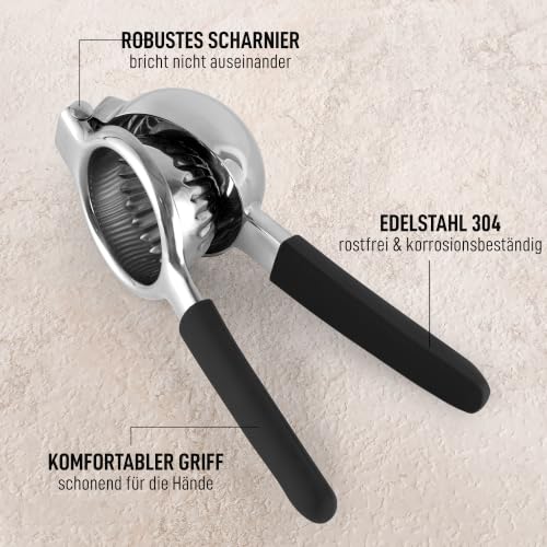Zulay Lemon Squeezer Stainless Steel with Premium Heavy Duty Solid Metal Squeezer Bowl