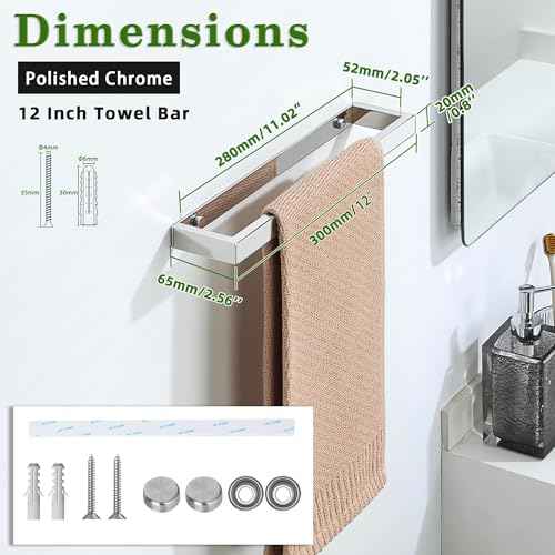 12 Inch Hand Towel Holder Towel Bar for Bathroom Wall Mounted