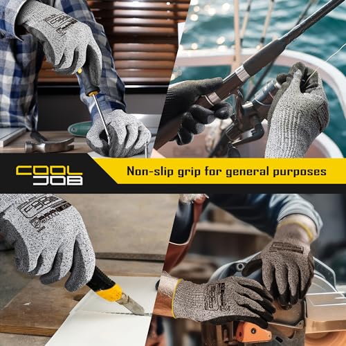 120 Pairs A4 PU Cut Resistant Safety Work Gloves with Grip (120 Count)