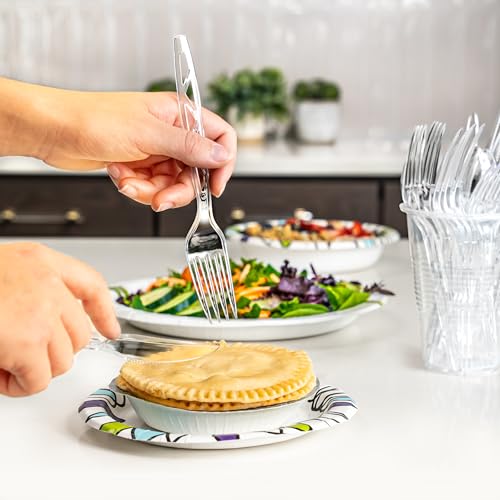 Disposable Clear Plastic Cutlery Set (144 Count)