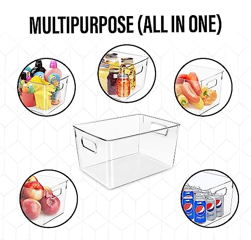 Clear Plastic Storage Bins (4 Count)