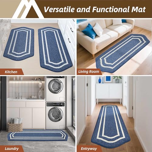 Long Kitchen Floor Mats and Rugs 2PCS Non Slip Washable