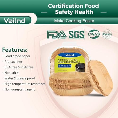 400 Pcs 6.5" Square Air Fryer Liners Disposable for 3 (400 Count)