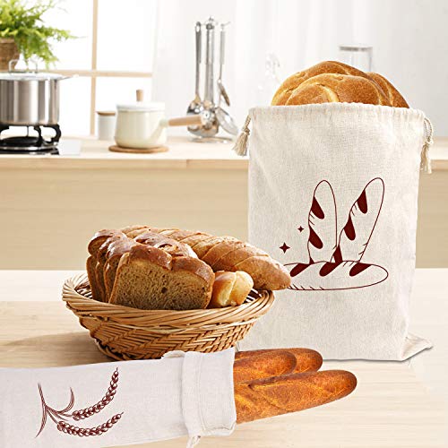 4 Packs Linen Bread Bags for Homemade Bread (4 Count)