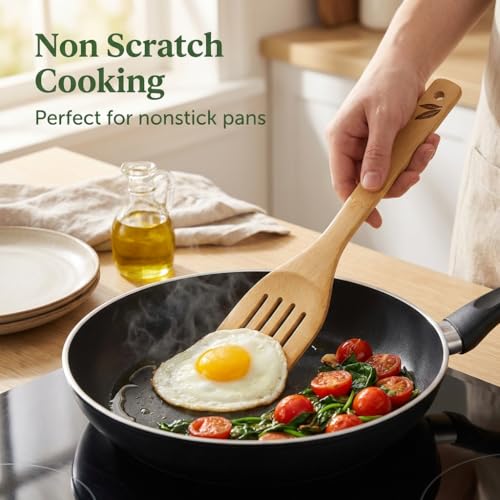 Dishwasher Safe Bamboo Wooden Spoons for Cooking 6 (6 Count)