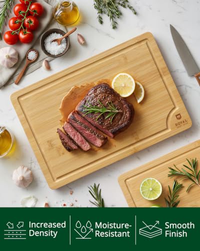 Wooden Cutting Boards for Kitchen Meal Prep & Serving (2 Count)