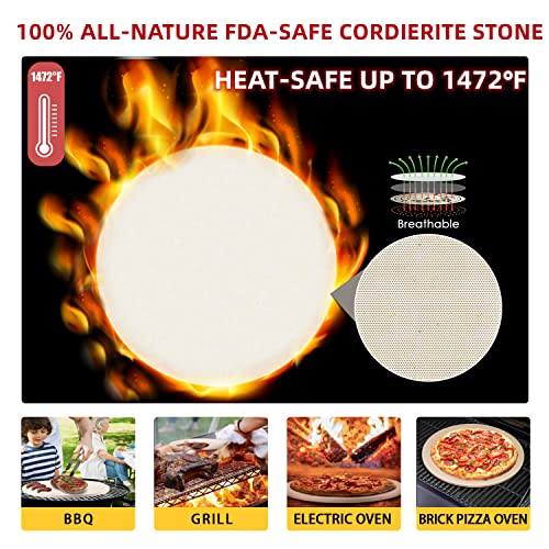 13 Pizza Stone for Oven and Grill with Pizza Peel (5 Count)