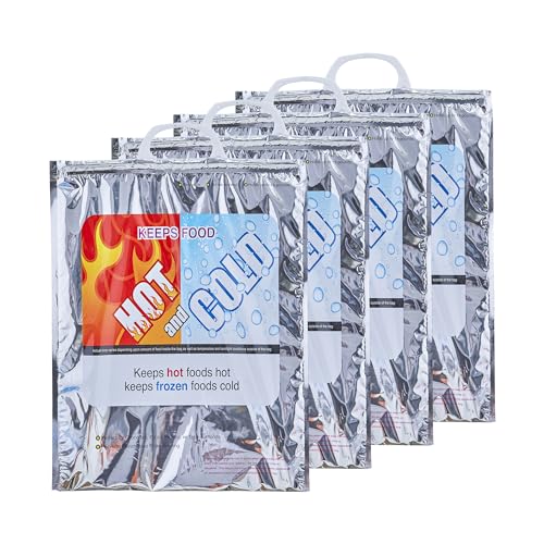 Reusable Insulated Bags for Food Delivery (4 Count)