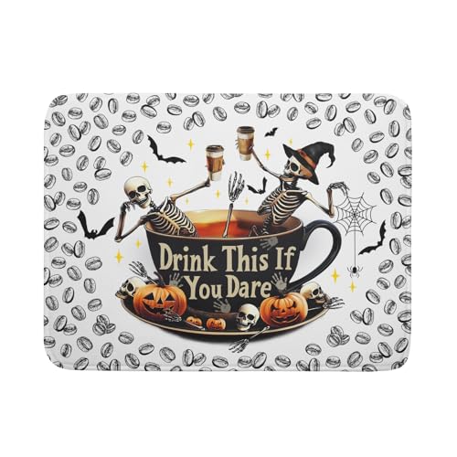 Skull Dead Coffee Dish Drying Pad 18 X 24 in for Halloween Decor