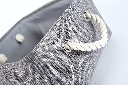 Storage Basket Fabric Sturdy Canvas Storage Bins Organizer with Handles for Clothes and Storage Foldable Storage Boxes Cubes (4 Count)