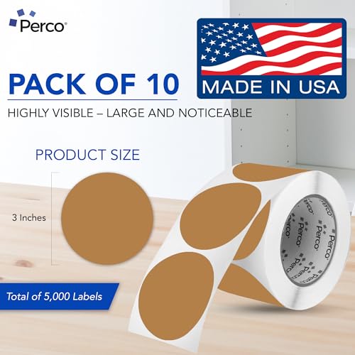 Kraft Brown Perforated Round Circle Dot Sticker 3 (10 Count)