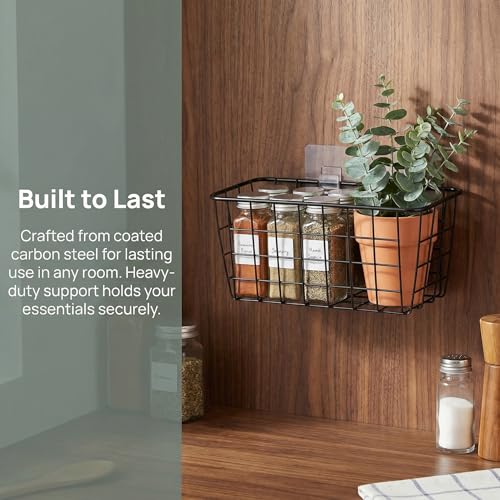 2 Set Adhesive Hanging Wall Basket Inside Cabinet Door Organizer (2 Count)